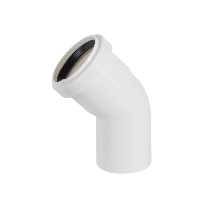 50 mm PVC Atık Su Borusu 45° Açık Dirsek — ürün görseli 1