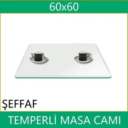 Şeffaf Temperli Cam Levha 60×60 cm, 8 mm Rodajlı — ürün görseli 1